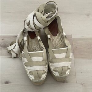Ulla Johnson Cream and Tan Espadrilles